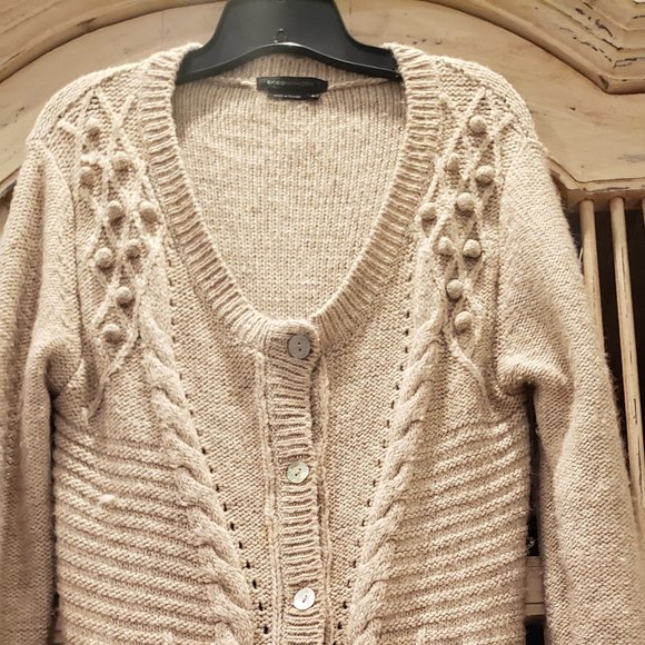 BCBG MaxAzria Cable Knit Button Down Cardigan - Picture 3 of 13